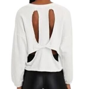 Revolve Lanston White Sweater Cut-Out Back Work Out Outdoor Size Small NWT